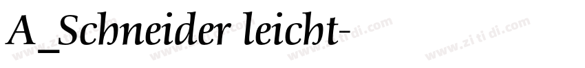 A_Schneider leicht字体转换